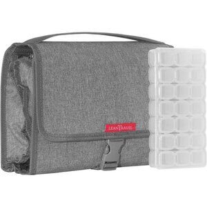 Hanging travel toiletry bag waterproof organizer with pockets and pill case hold